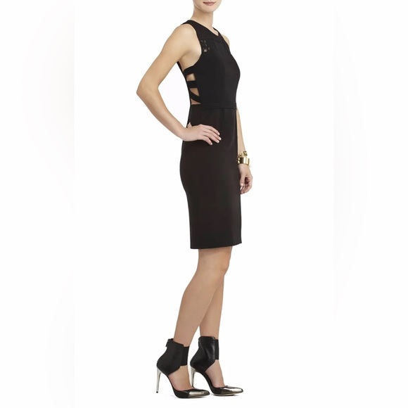 BCBGMAXAZRIA โVioletteโ Caged Back Sheath Dress - Size 8, Black - Used - Picture 2 of 4